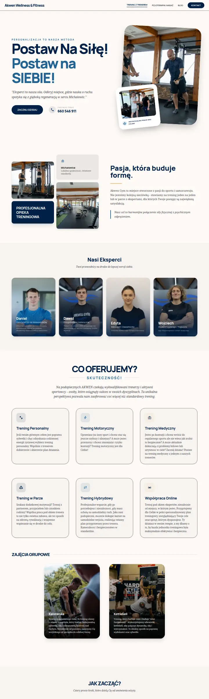 Strona internetowa Akwen Gym