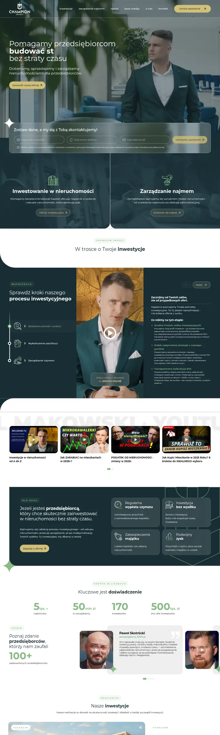 Strona internetowa Champion Invest