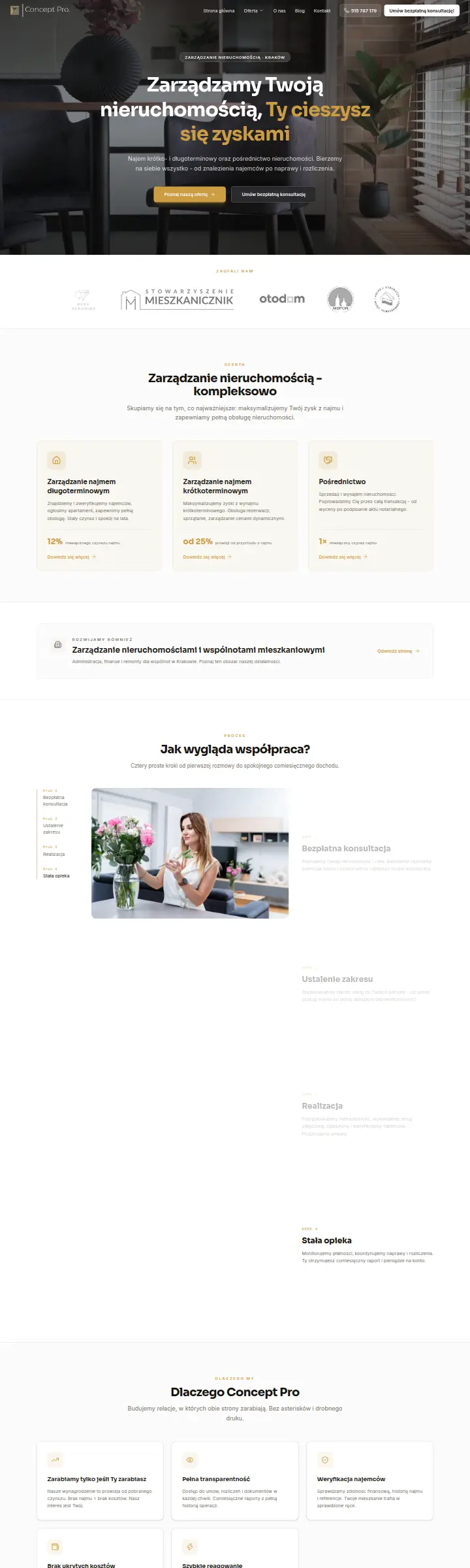 Strona internetowa Concept Pro