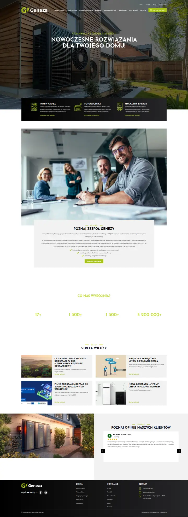 Strona internetowa Geneza