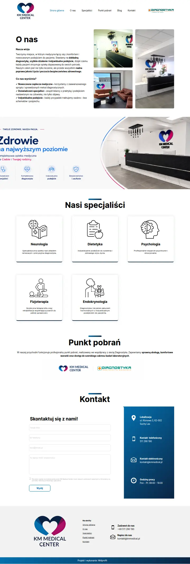 Strona internetowa KM Medical Center