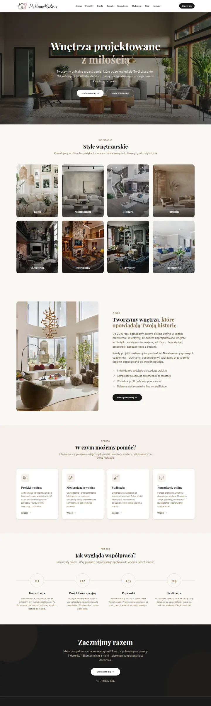 Strona internetowa MyHome MyLove