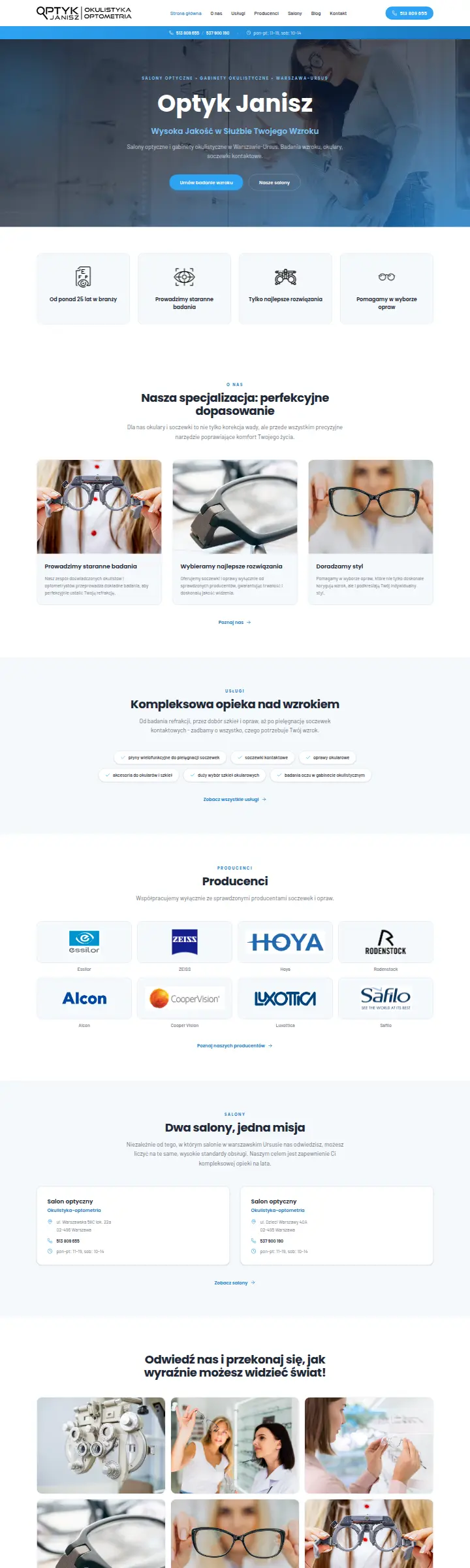 Strona internetowa Optyk Okulista