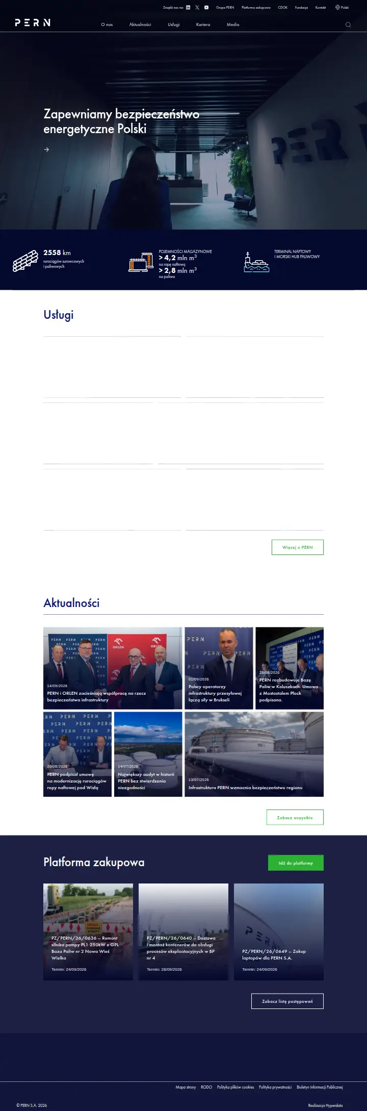 Strona internetowa PERN