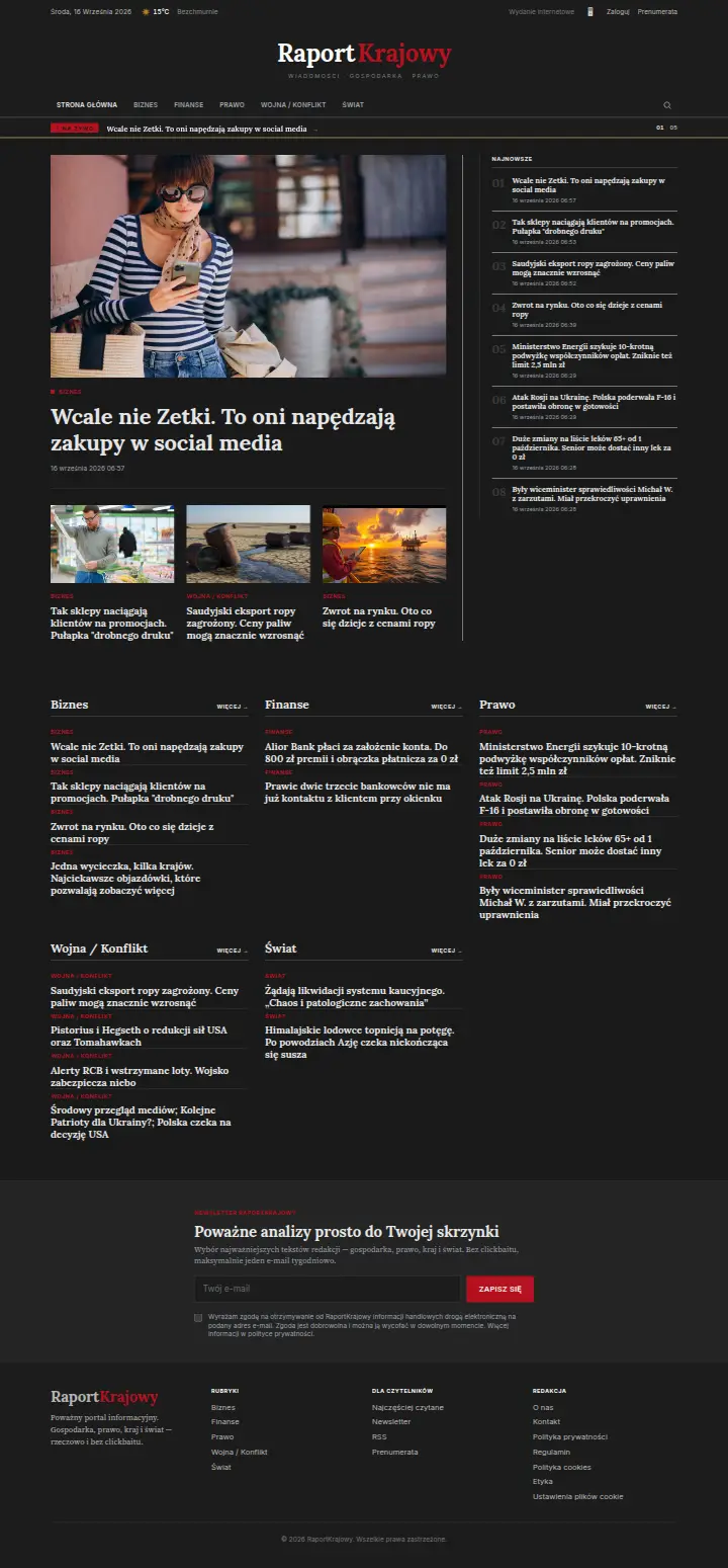 Strona internetowa Raport Krajowy