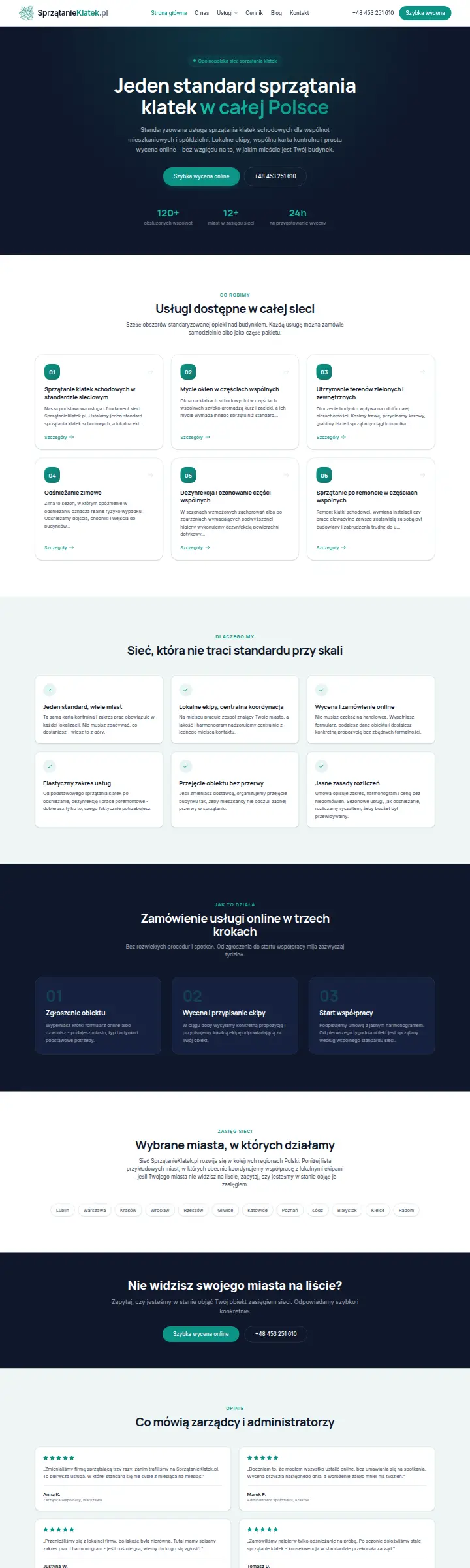Strona internetowa Sprzątanie Klatek