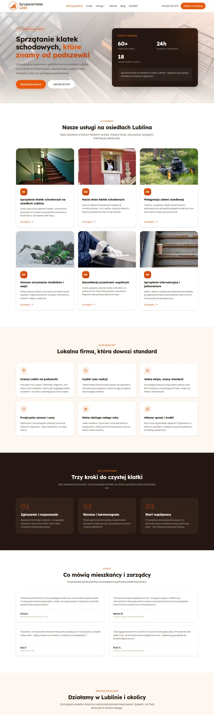 Strona internetowa Sprzątanie Klatek Lublin