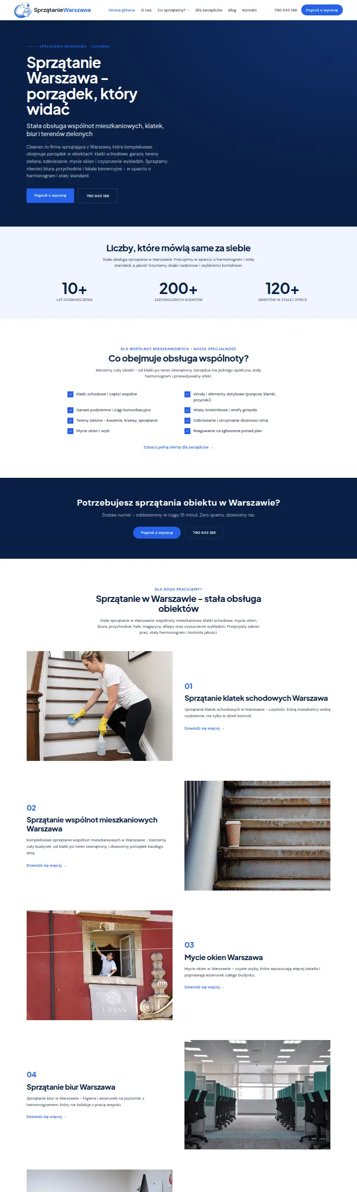 Strona internetowa Sprzątanie Warszawa